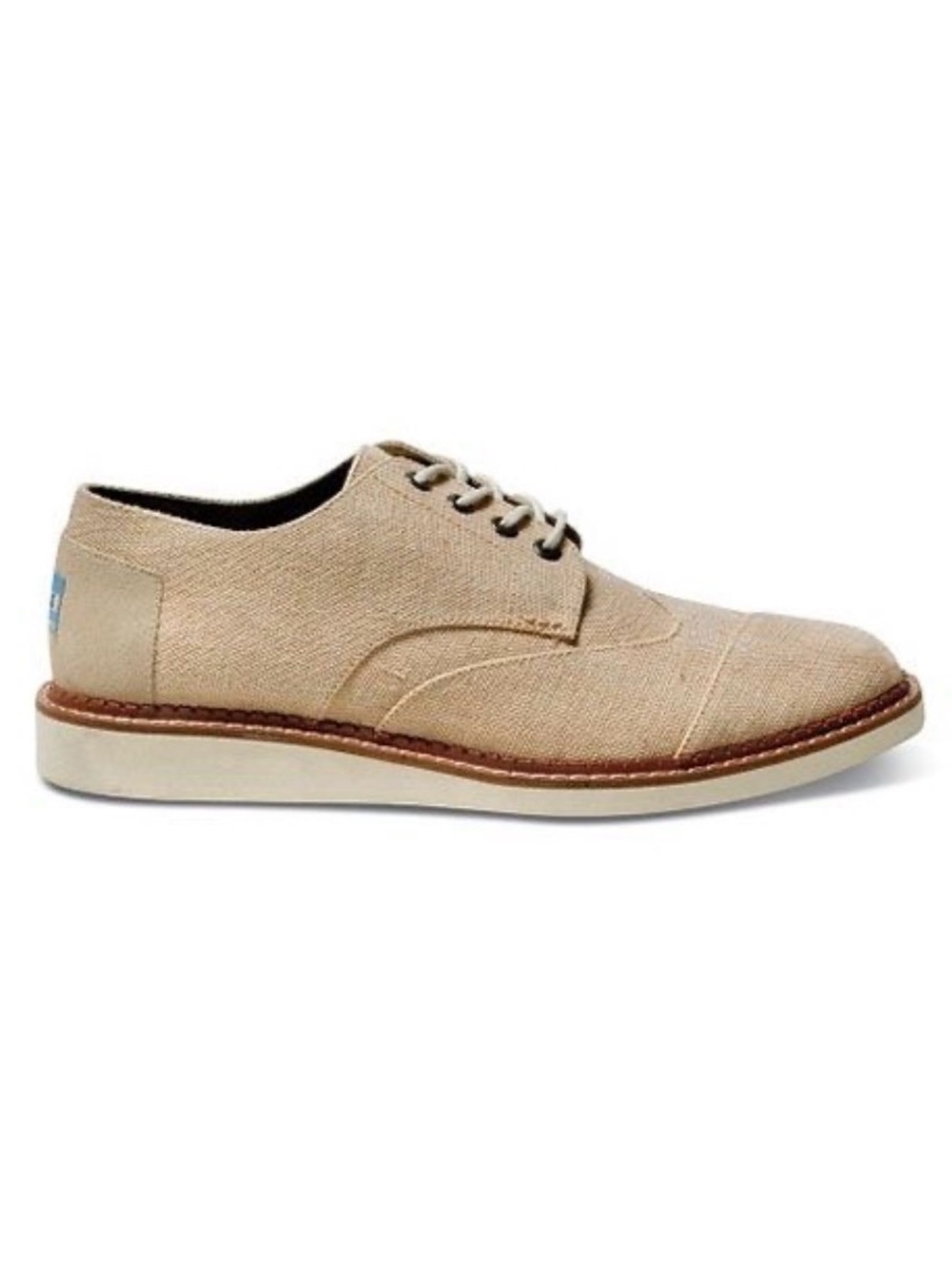 TOMS Men's Canvas Brogue Oxfords Lightweight Comfortable Breathable Sz 11.5 Tan